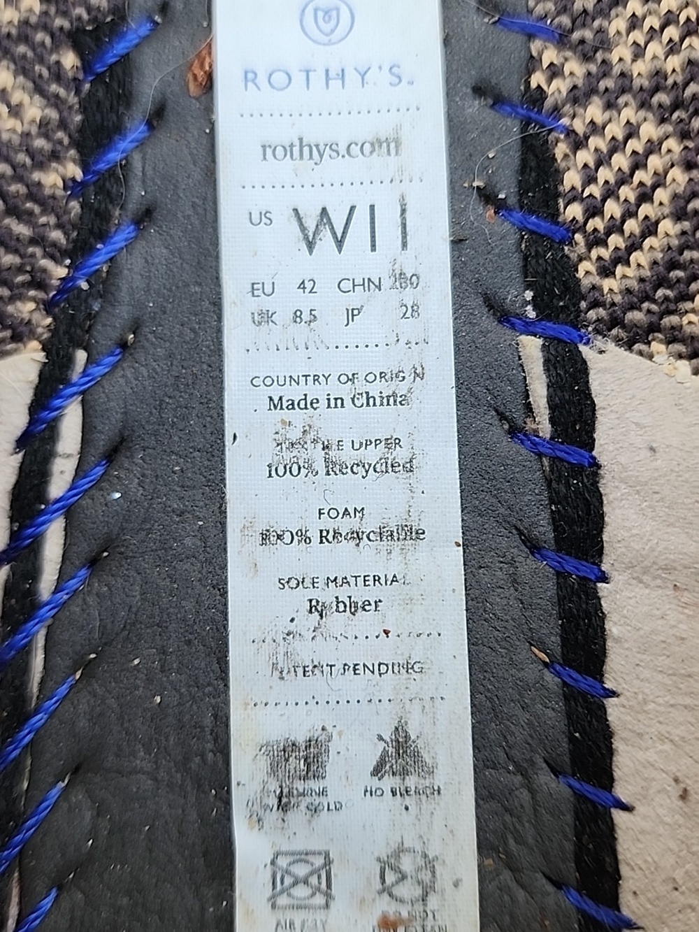 Rothys Leopard Knit Ballet Flats with Blue Trim 11 - Picture 8 of 12